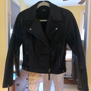 Vegan leather Topshop biker jacket